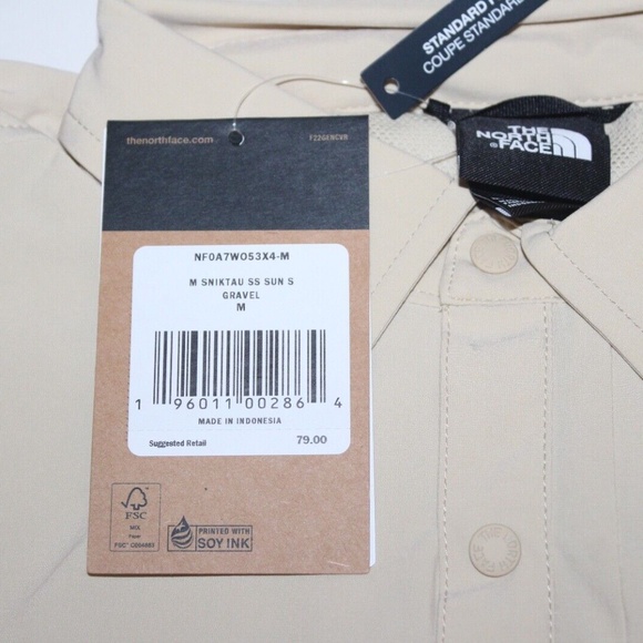NWT $79 Mens The North Face Sniktau Sun Button Vented Shirt - UPF 40+ Size M - Picture 4 of 6